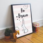 Inspirational Print Be Brave Quote Wall Art Girl Bedroom Decor