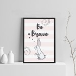 Inspirational Print Be Brave Quote Wall Art Girl Bedroom Decor