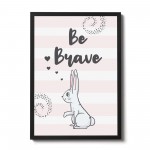 Inspirational Print Be Brave Quote Wall Art Girl Bedroom Decor