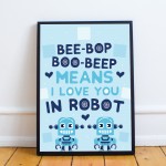 Robot Print Boys Bedroom Wall Art Boy Bedroom Accessories Gift