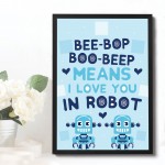 Robot Print Boys Bedroom Wall Art Boy Bedroom Accessories Gift