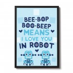 Robot Print Boys Bedroom Wall Art Boy Bedroom Accessories Gift