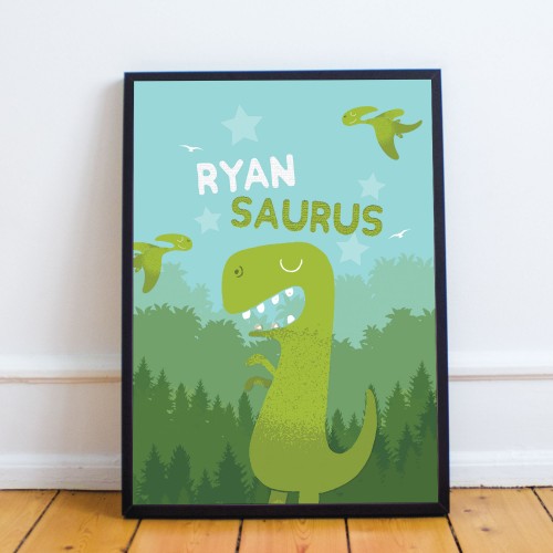 PERSONALISED Boys Bedroom Dinosaur Wall Art Boys Bedroom Decor 