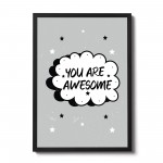 Framed Motivational Inspirational Print You Are Awesome Quote