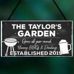 PERSONALISED Any Name Garden Shed Plaque Alcohol Home Decor