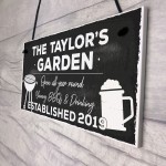 PERSONALISED Any Name Garden Shed Plaque Alcohol Home Decor