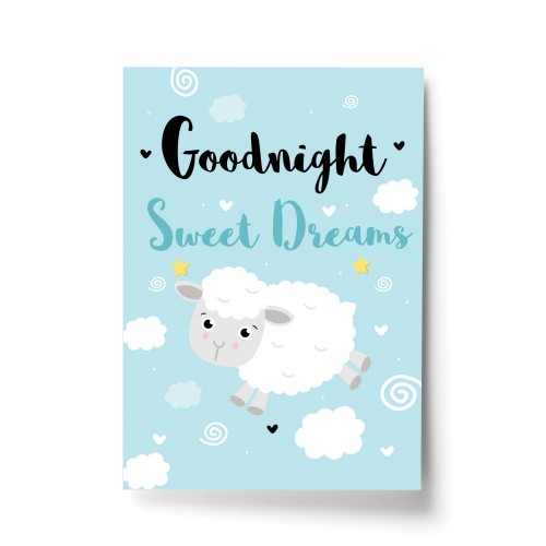 Sweet Dreams Nursery Print Girls Bedroom Decor Boys Nursery Gift