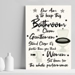 Funny Bathroom Print Toilet Bathroom Wall Art Men Ladies Decor