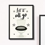 FUNNY Bathroom Quote Print Framed Bathroom Cream Wall Art