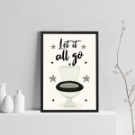 FUNNY Bathroom Quote Print Framed Bathroom Cream Wall Art