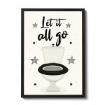 FUNNY Bathroom Quote Print Framed Bathroom Cream Wall Art