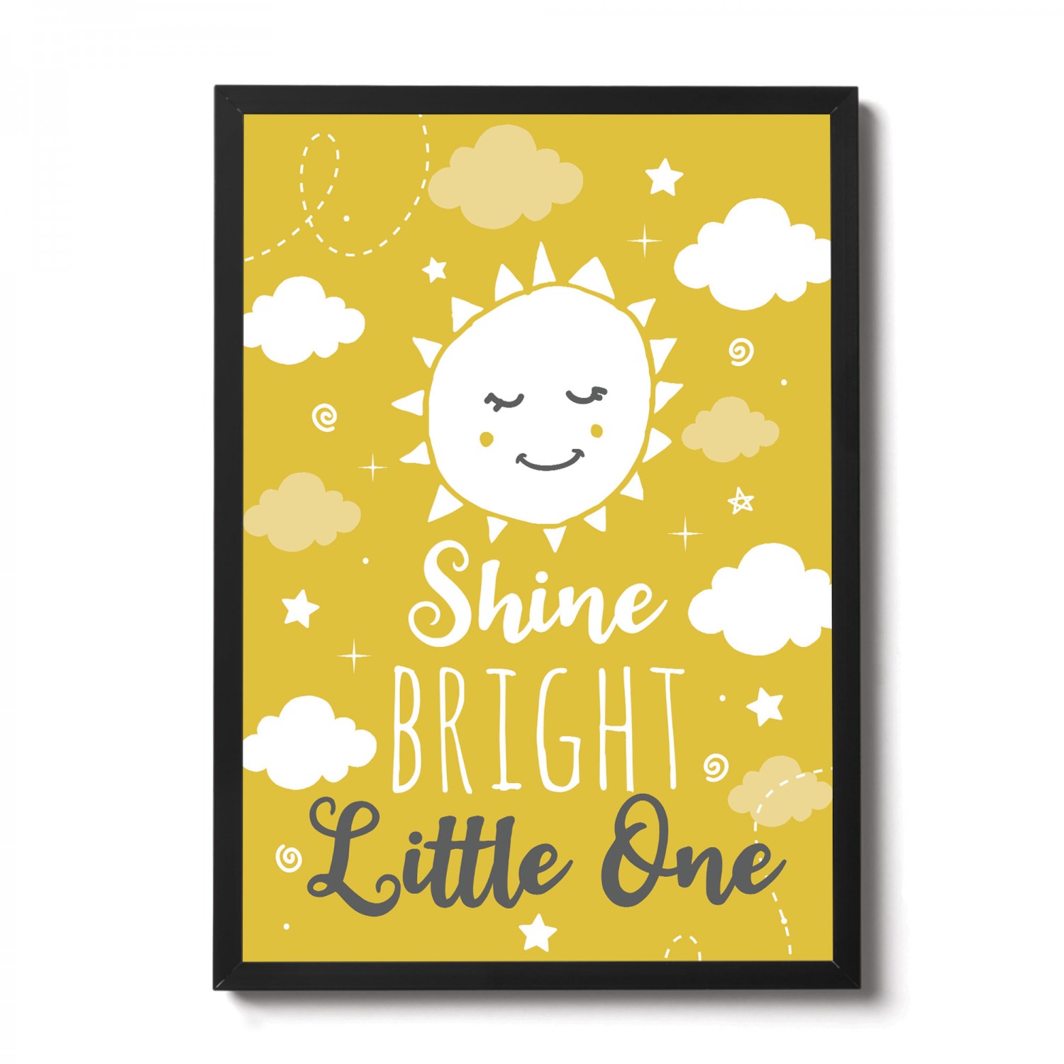 Grey And Yellow Nursery Print Framed Nursery Picture Wall Art