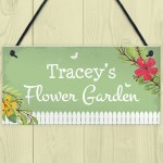 PERSONALISED Any Name Flower Garden Sign Summer House Plaque