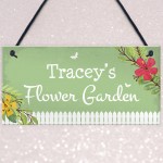 PERSONALISED Any Name Flower Garden Sign Summer House Plaque