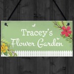 PERSONALISED Any Name Flower Garden Sign Summer House Plaque