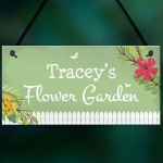 PERSONALISED Any Name Flower Garden Sign Summer House Plaque