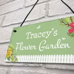 PERSONALISED Any Name Flower Garden Sign Summer House Plaque