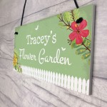 PERSONALISED Any Name Flower Garden Sign Summer House Plaque