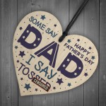 Rude Fathers Day Gifts Novelty Wooden Heart Funny Gifts For Dad 