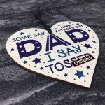 Rude Fathers Day Gifts Novelty Wooden Heart Funny Gifts For Dad 