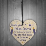 PERSONALISED Thank You Teacher Gifts Wooden Heart Leaving Gift