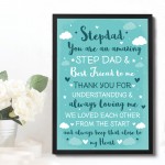 Step Dad Gifts Fathers Day Gift Step Dad Framed Print Gift