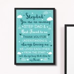 Step Dad Gifts Fathers Day Gift Step Dad Framed Print Gift