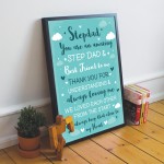 Step Dad Gifts Fathers Day Gift Step Dad Framed Print Gift