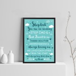 Step Dad Gifts Fathers Day Gift Step Dad Framed Print Gift