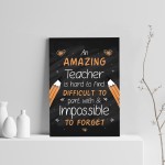 ThankYou Poem Print Gift For Teacher Teaching Assistant Nursery 