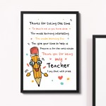 Teacher Gift Thank You Present Best Teacher Poem Leaving School