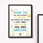 Thank You Nursery Teacher Gift Wall Print Leaving School Nursery