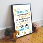 Thank You Nursery Teacher Gift Wall Print Leaving School Nursery