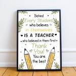 Thank You Teacher Gift Teaching Assistant Print Framed Leaving