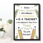 Thank You Teacher Gift Teaching Assistant Print Framed Leaving