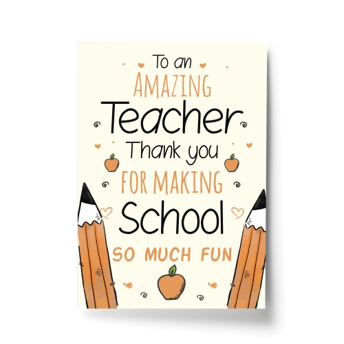 Teacher Thank You Picture Print Gift Nursery Leaving Present