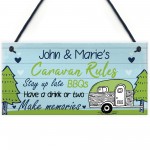 PERSONALISED Caravan Sign Hanging Caravan Rules Sign Novelty 