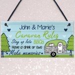 PERSONALISED Caravan Sign Hanging Caravan Rules Sign Novelty 