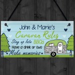 PERSONALISED Caravan Sign Hanging Caravan Rules Sign Novelty 