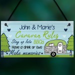 PERSONALISED Caravan Sign Hanging Caravan Rules Sign Novelty 