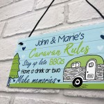 PERSONALISED Caravan Sign Hanging Caravan Rules Sign Novelty 