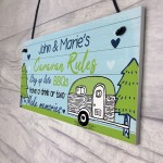 PERSONALISED Caravan Sign Hanging Caravan Rules Sign Novelty 