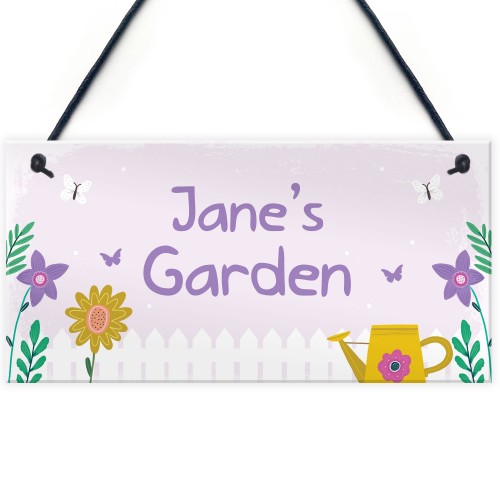 Garden Sign Personalised Hanging Garden Plaque Butterfly Plaque