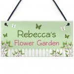 Garden Sign PERSONALISED Flower Garden Hanging Shed Sign Gift