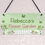 Garden Sign PERSONALISED Flower Garden Hanging Shed Sign Gift