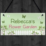 Garden Sign PERSONALISED Flower Garden Hanging Shed Sign Gift