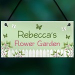 Garden Sign PERSONALISED Flower Garden Hanging Shed Sign Gift