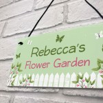 Garden Sign PERSONALISED Flower Garden Hanging Shed Sign Gift