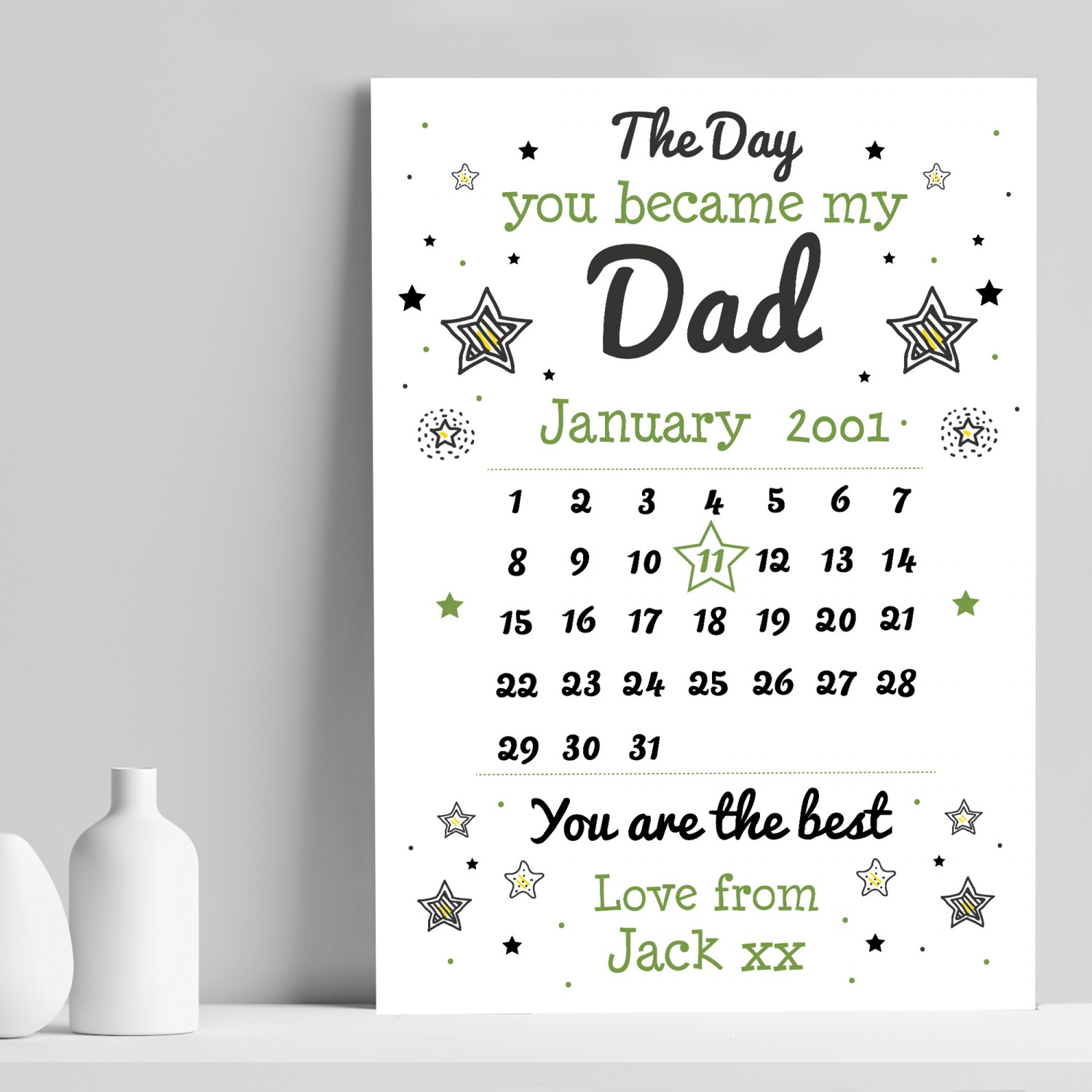 the day you became my daddy print