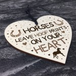 Cute Horse Lover Gift Wood Heart Horse Signs And Plaques